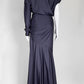 Calvin Klein Navy Asymmetric Drape Gown / Maxi Dress 38