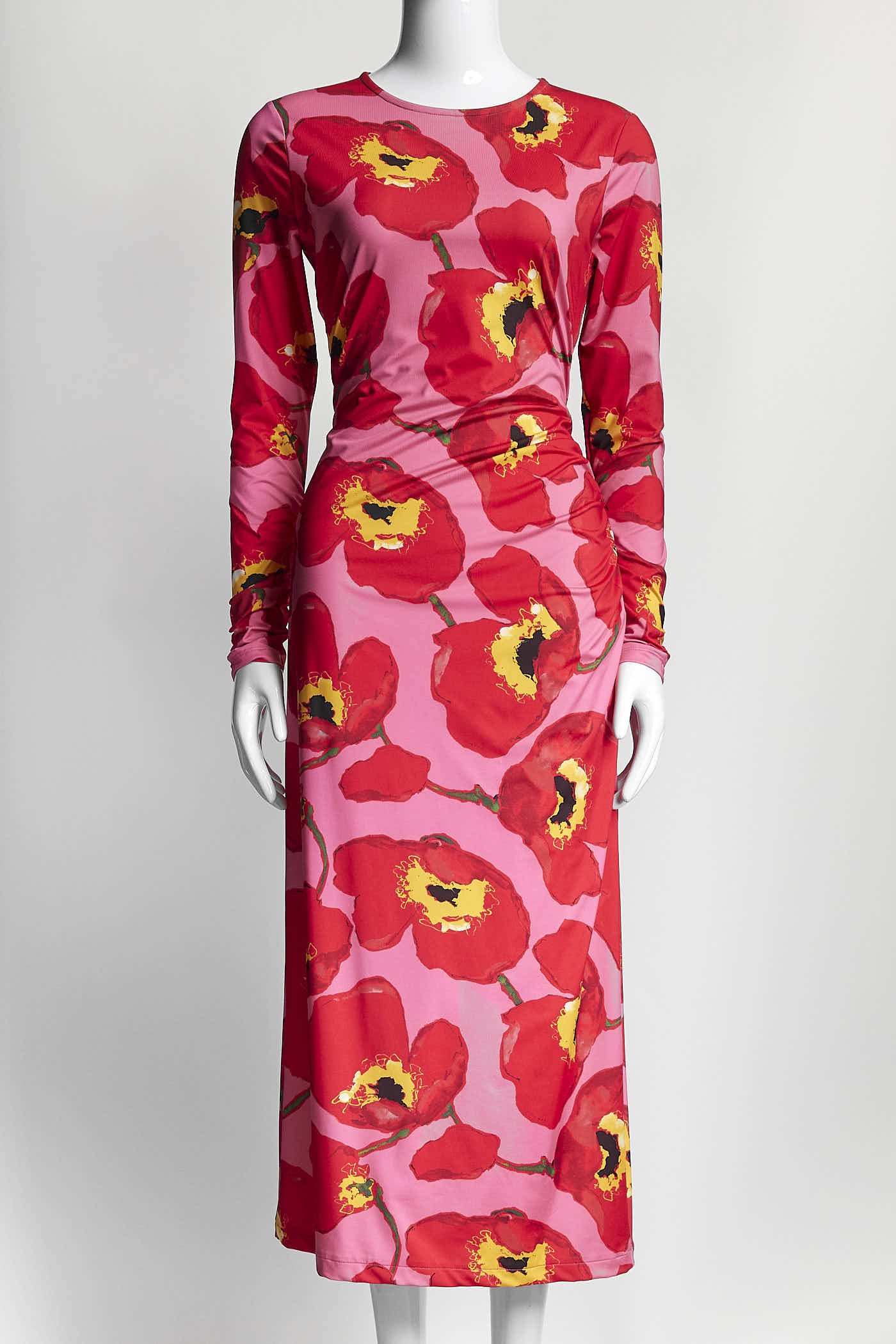 Carolina Herrera Pink Floral Print Midi Length Dress S
