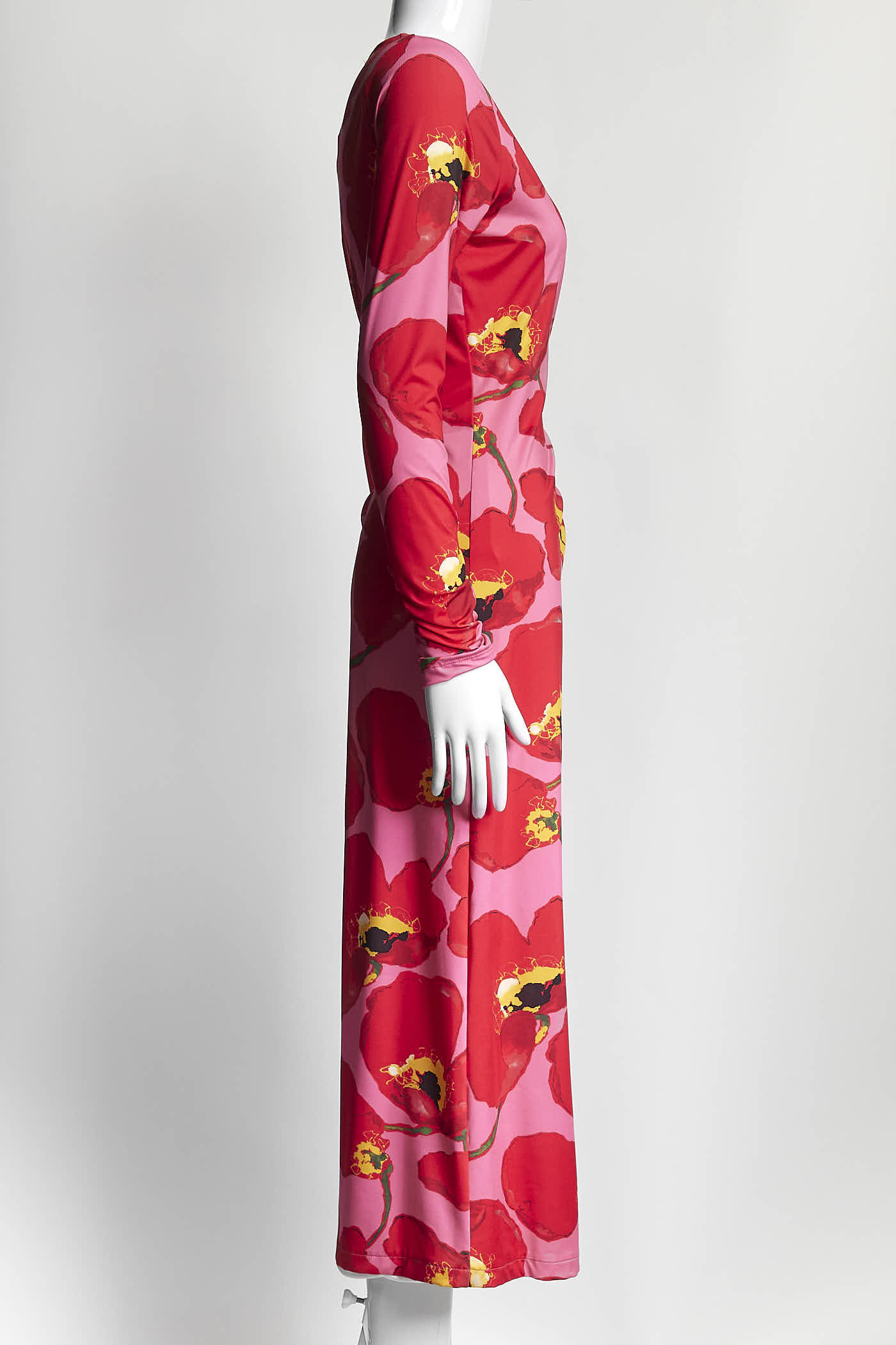 Carolina Herrera Pink Floral Print Midi Length Dress S