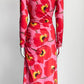 Carolina Herrera Pink Floral Print Midi Length Dress S