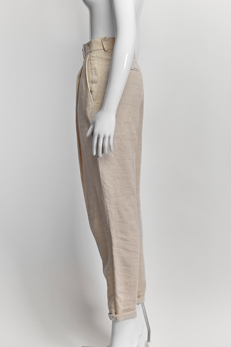 Celine Beige Linen Trouser 38