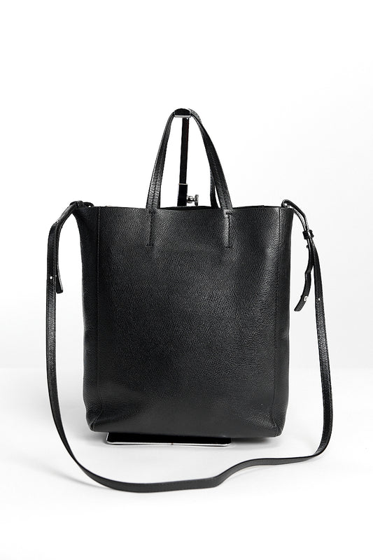 Celine Black Grained Leather Vertical Cabas Tote