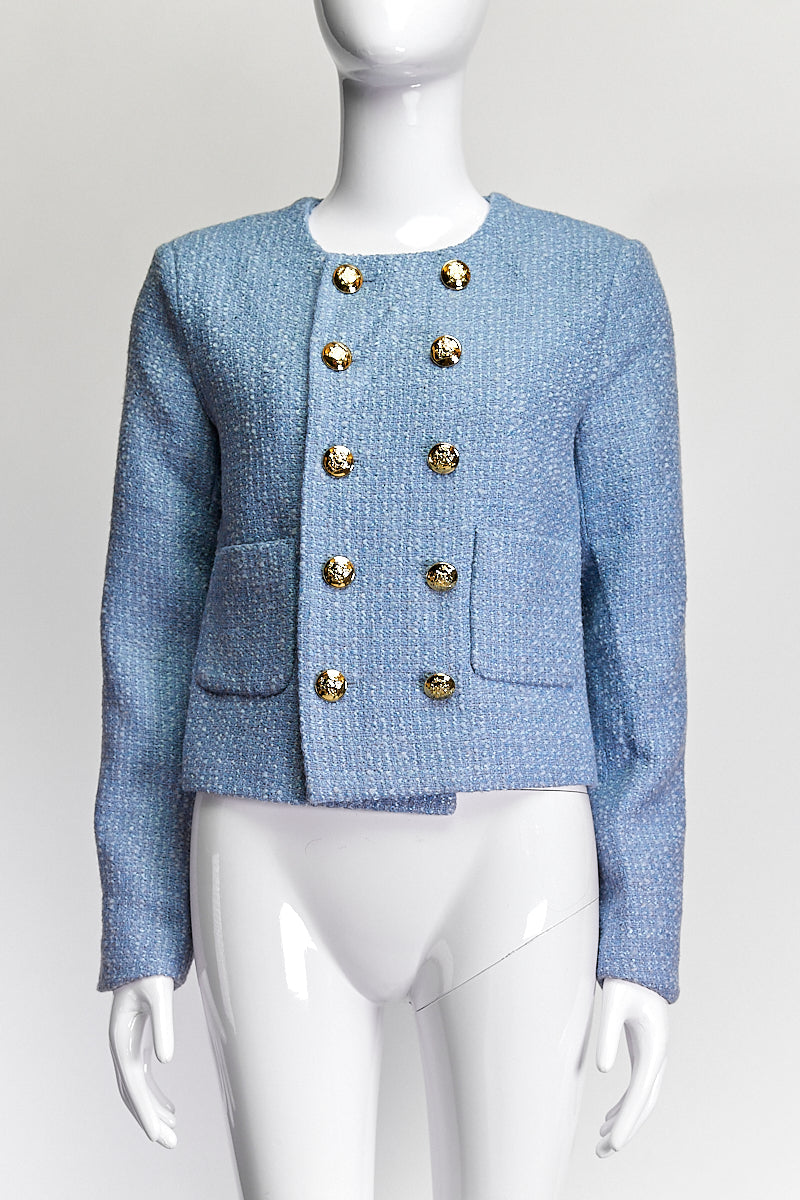 Celine Blue Tweed Jacket 36