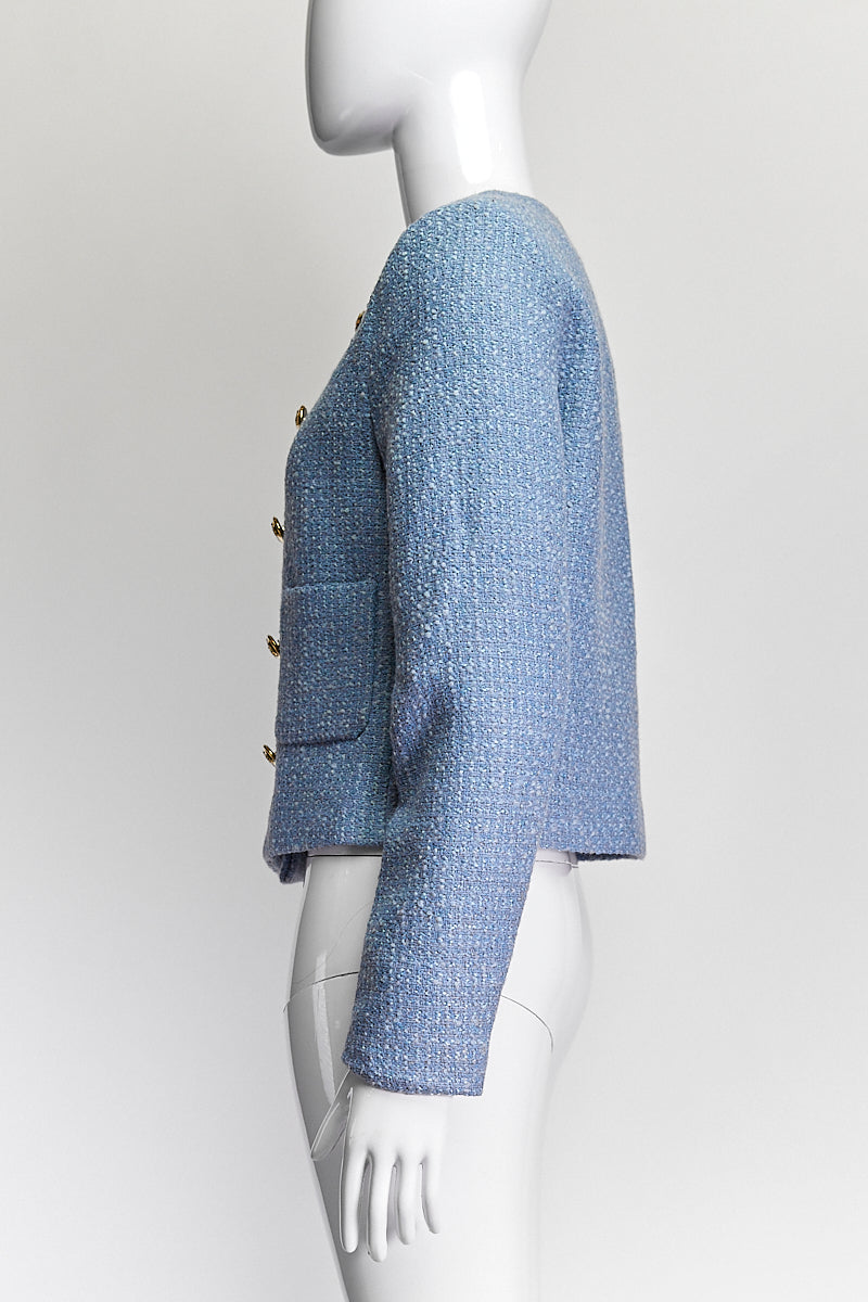 Celine Blue Tweed Jacket 36