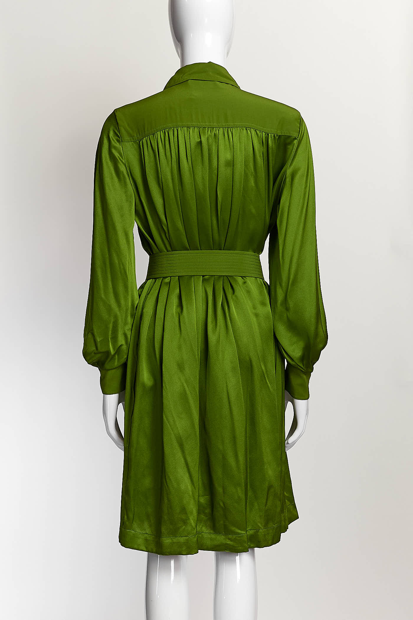 Celine Green Silk Dress with Belt 38