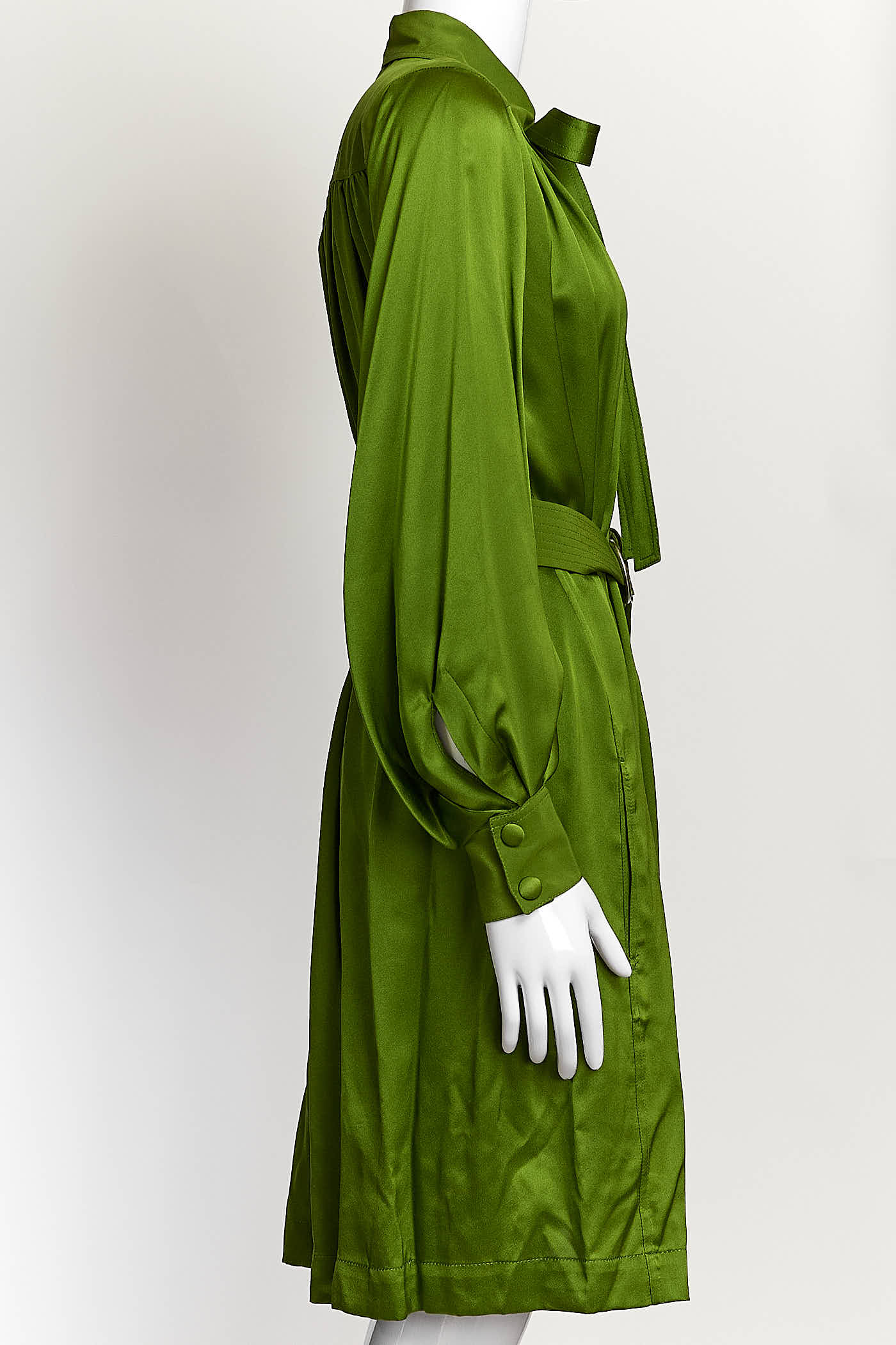 Celine Green Silk Dress with Belt 38