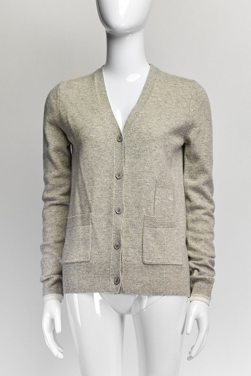 Celine Grey Logo Cardigan S