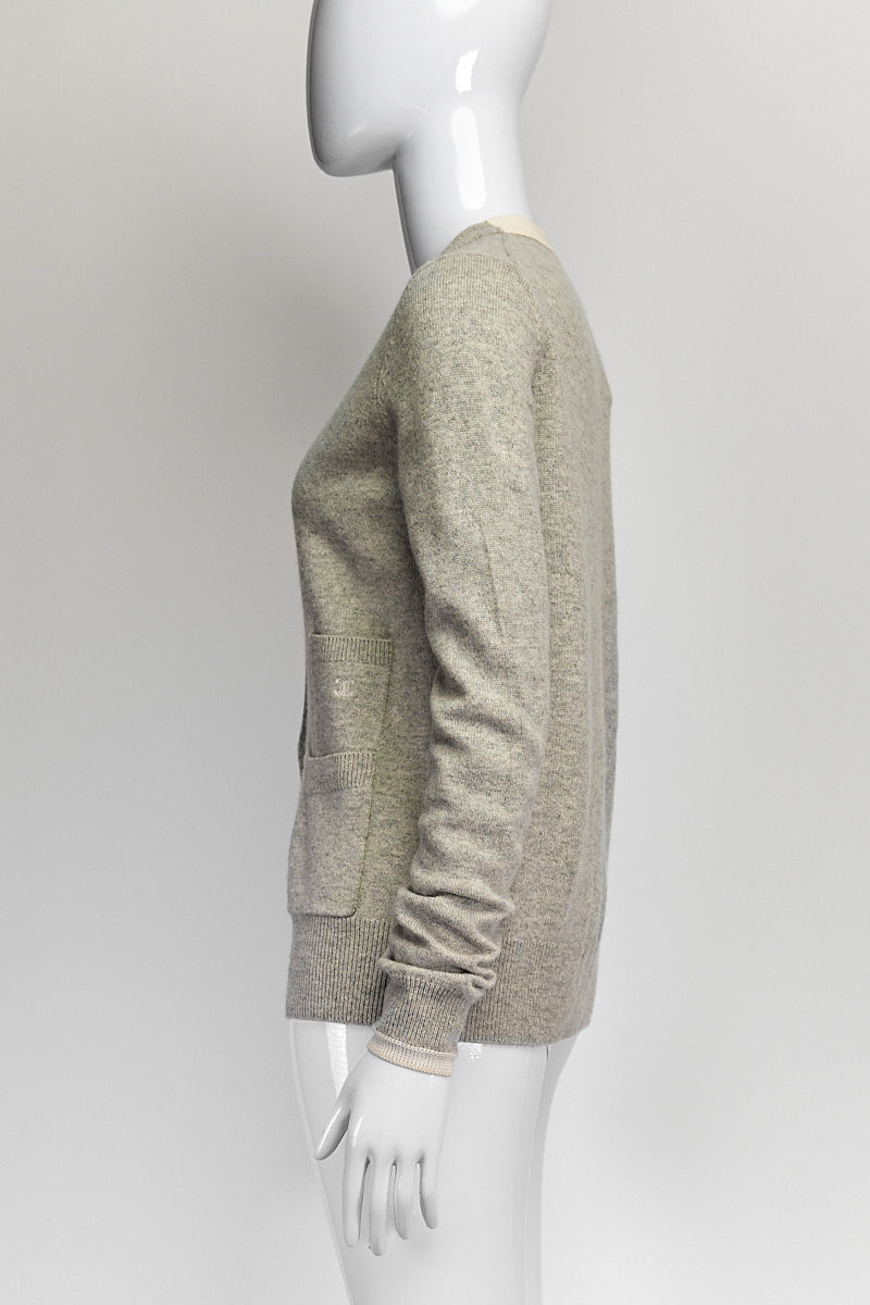 Celine Grey Logo Cardigan S