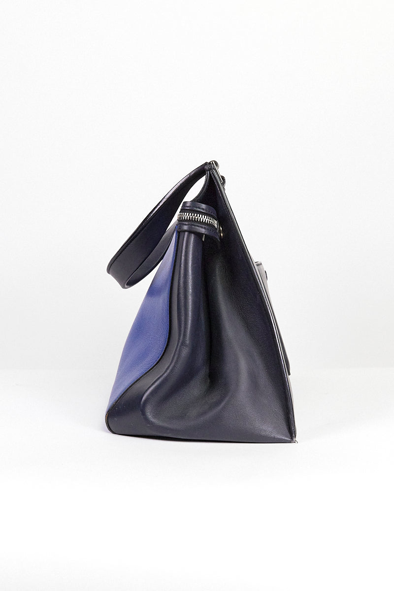 Celine Leather Edge Blue Handle Bags