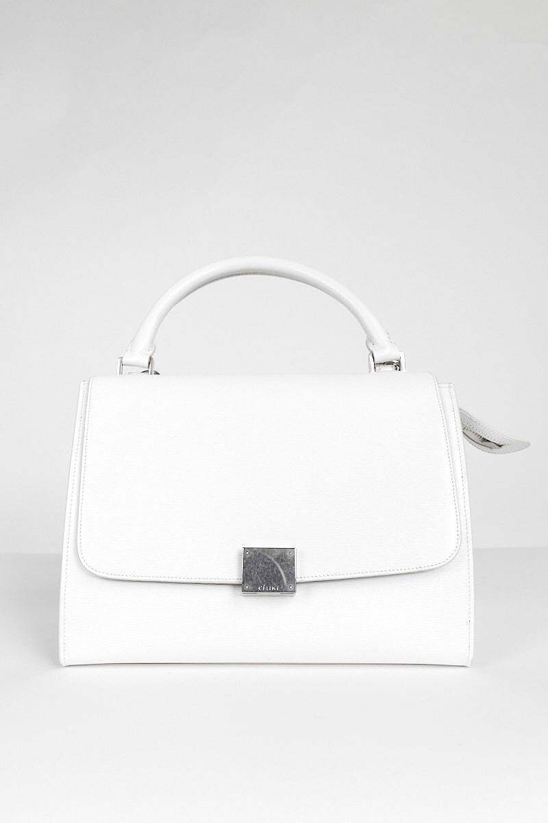 Celine Liege Calfskin Trapeze White Bag