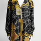 Celine Logo Print Long Sleeve Silk Blouse 42