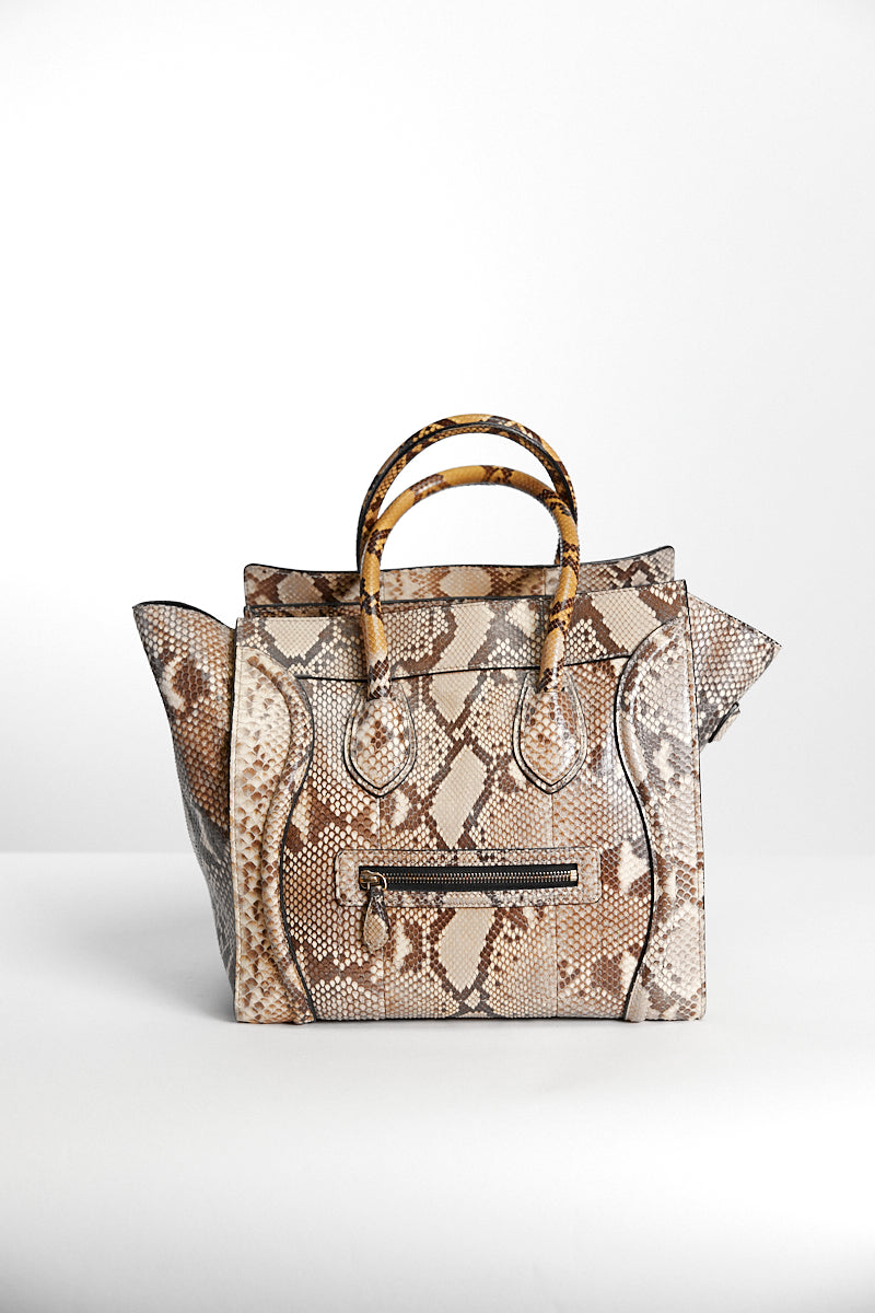 Celine Python Leather Luggage Bag