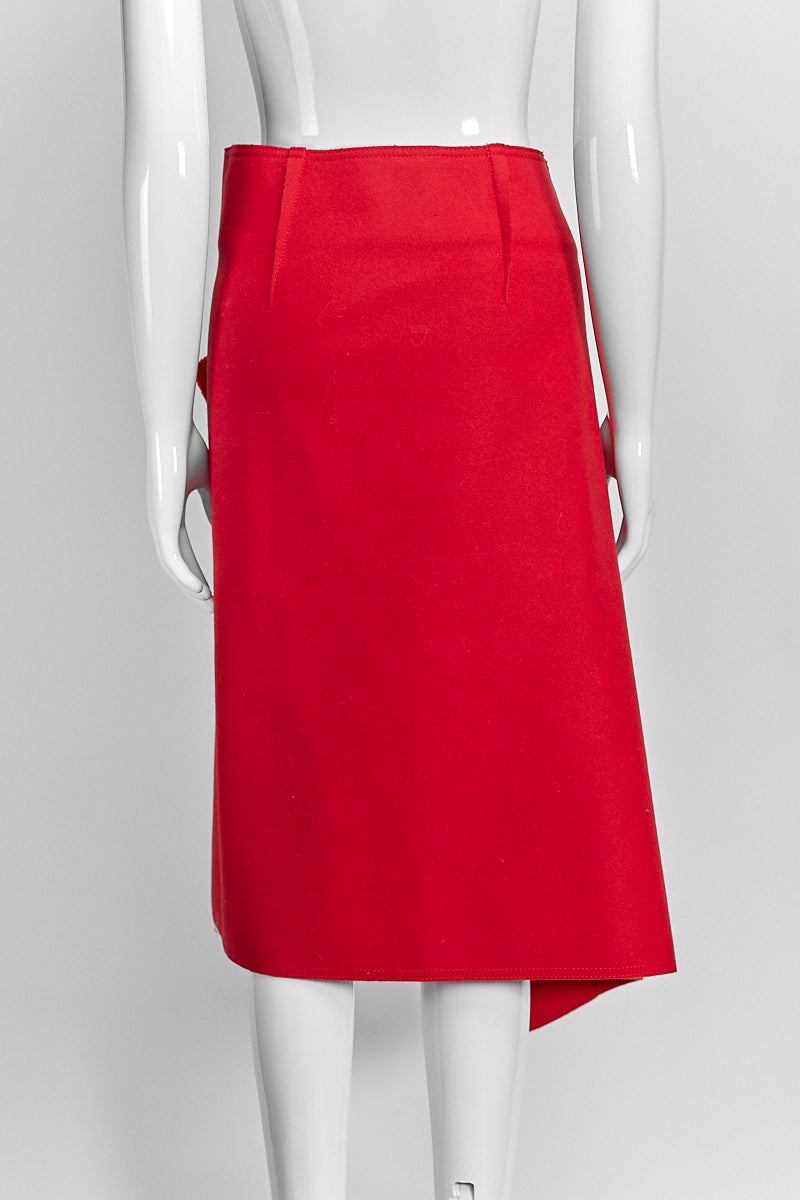 Celine Red Wool Skirt 38