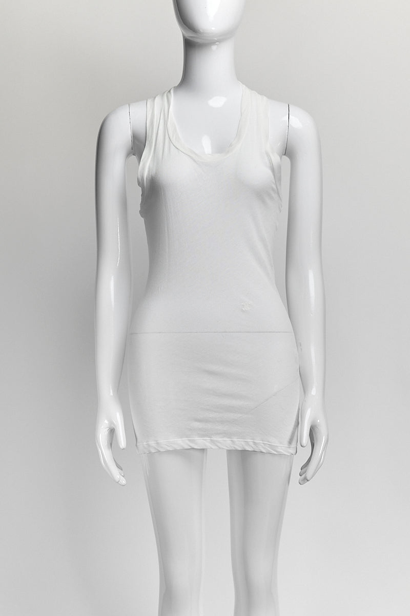 Celine White Logo Tank Top L