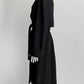 Chanel 11A Black Wool Knit Jersey Belted Trench Coat FR42