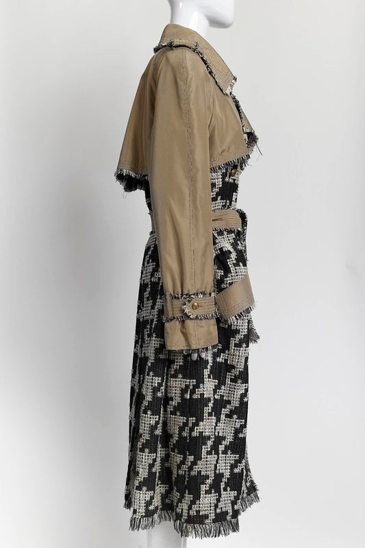 Chanel 2005 Connoisseurs Gem Houndstooth Tweed Trench 44