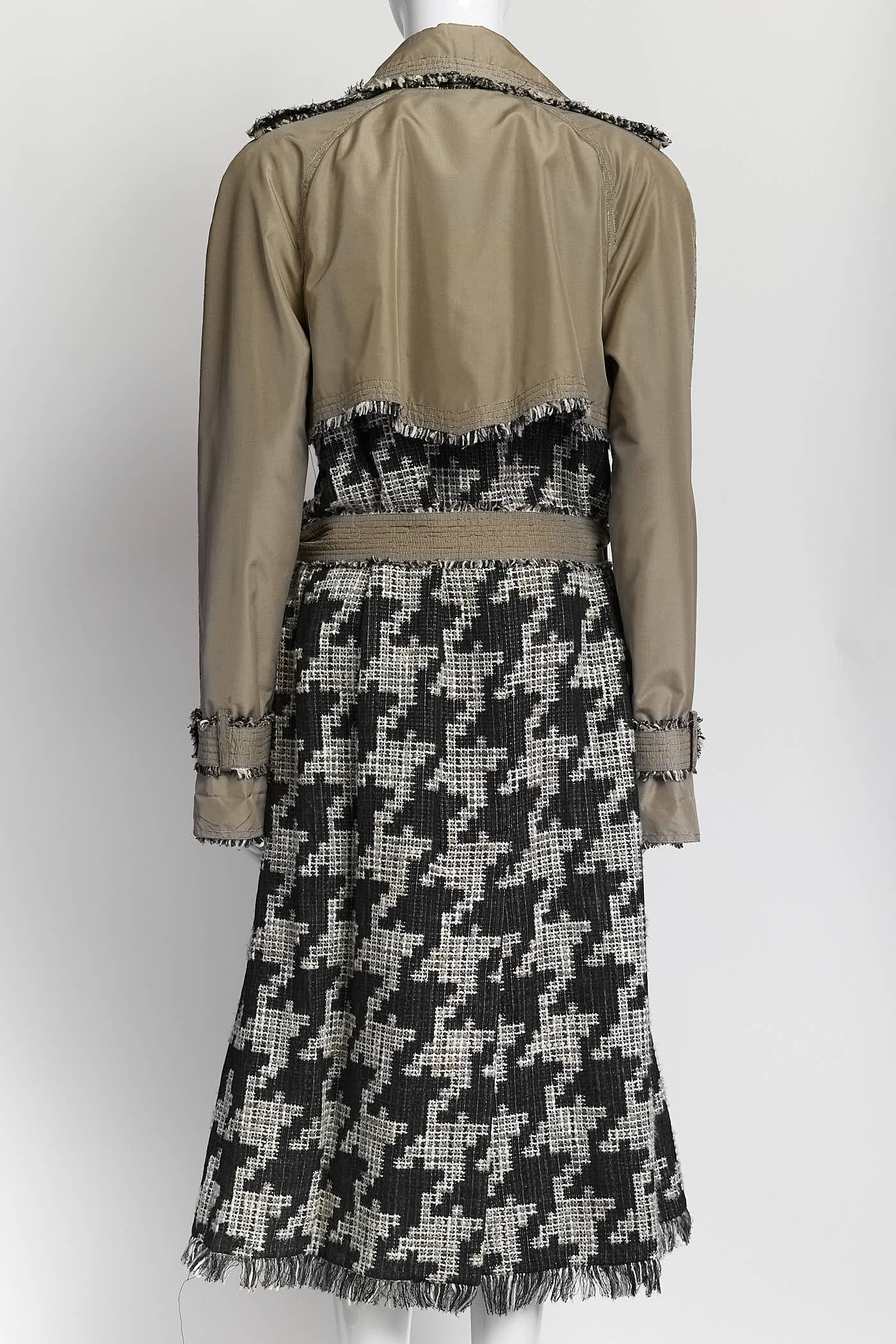 Chanel 2005 Connoisseurs Gem Houndstooth Tweed Trench 44