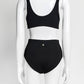 Chanel 2022 Navy Swimsuit 2 Piece with White Trim 40