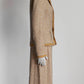 Chanel Beige Tweed Sequins Suit with Skirt 38