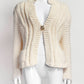 Chanel Beige Wool Knit Cardigan 44