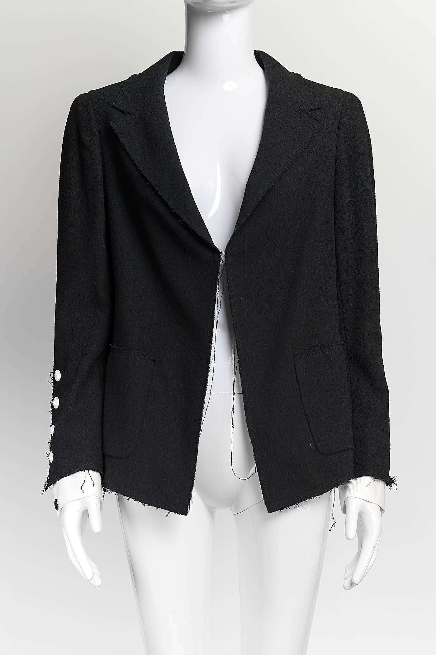 Chanel Black Blazer with Sleeve Detail 38