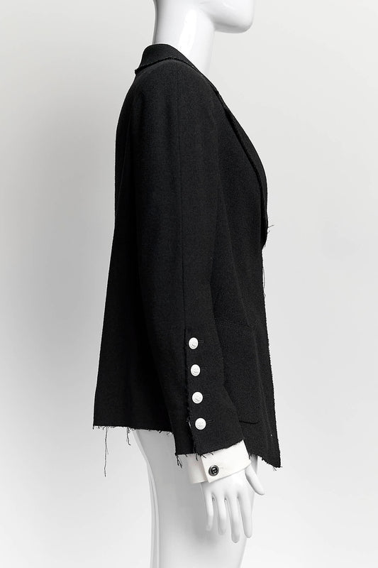 Chanel Black Blazer with Sleeve Detail 38