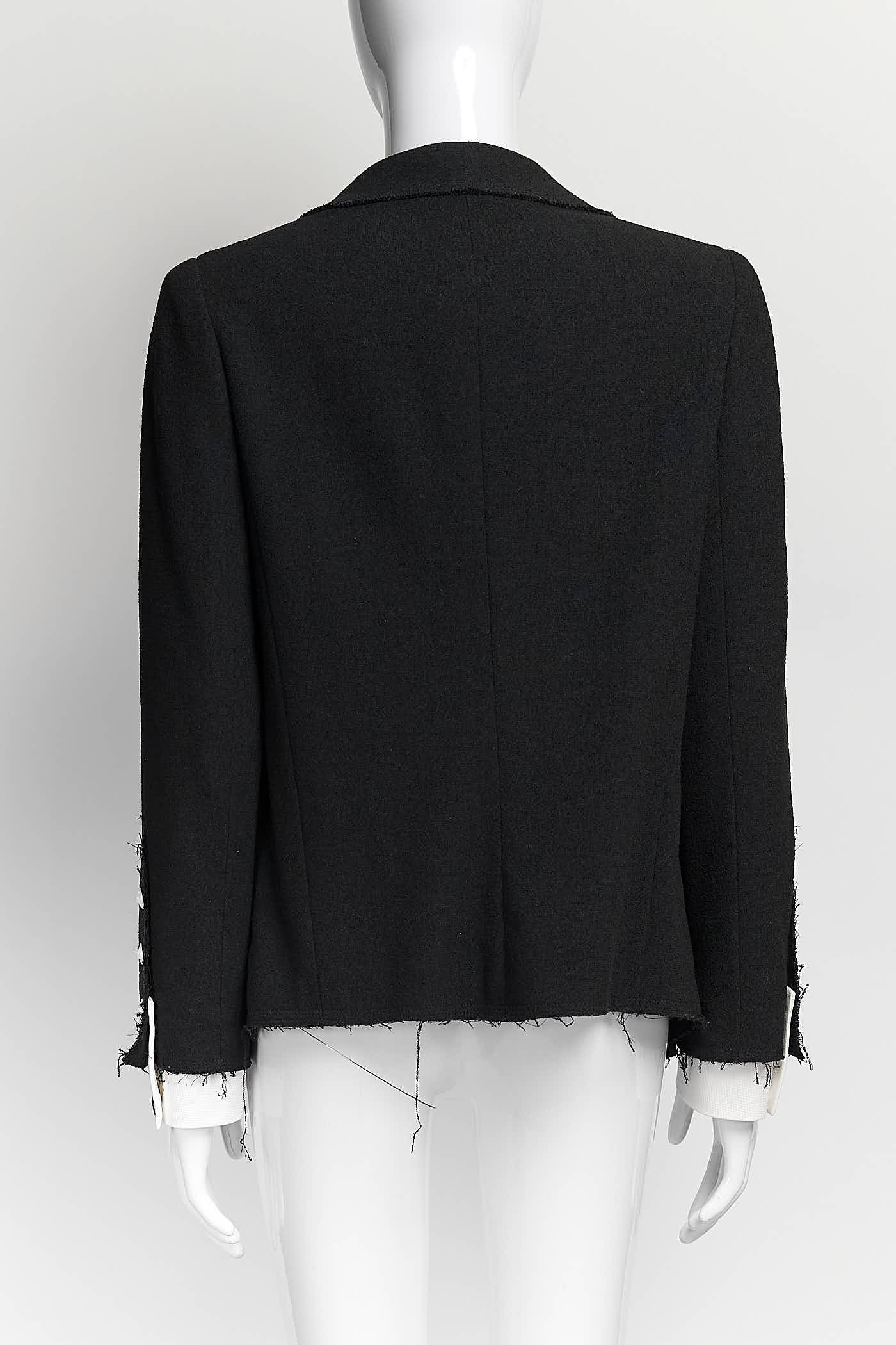 Chanel Black Blazer with Sleeve Detail 38