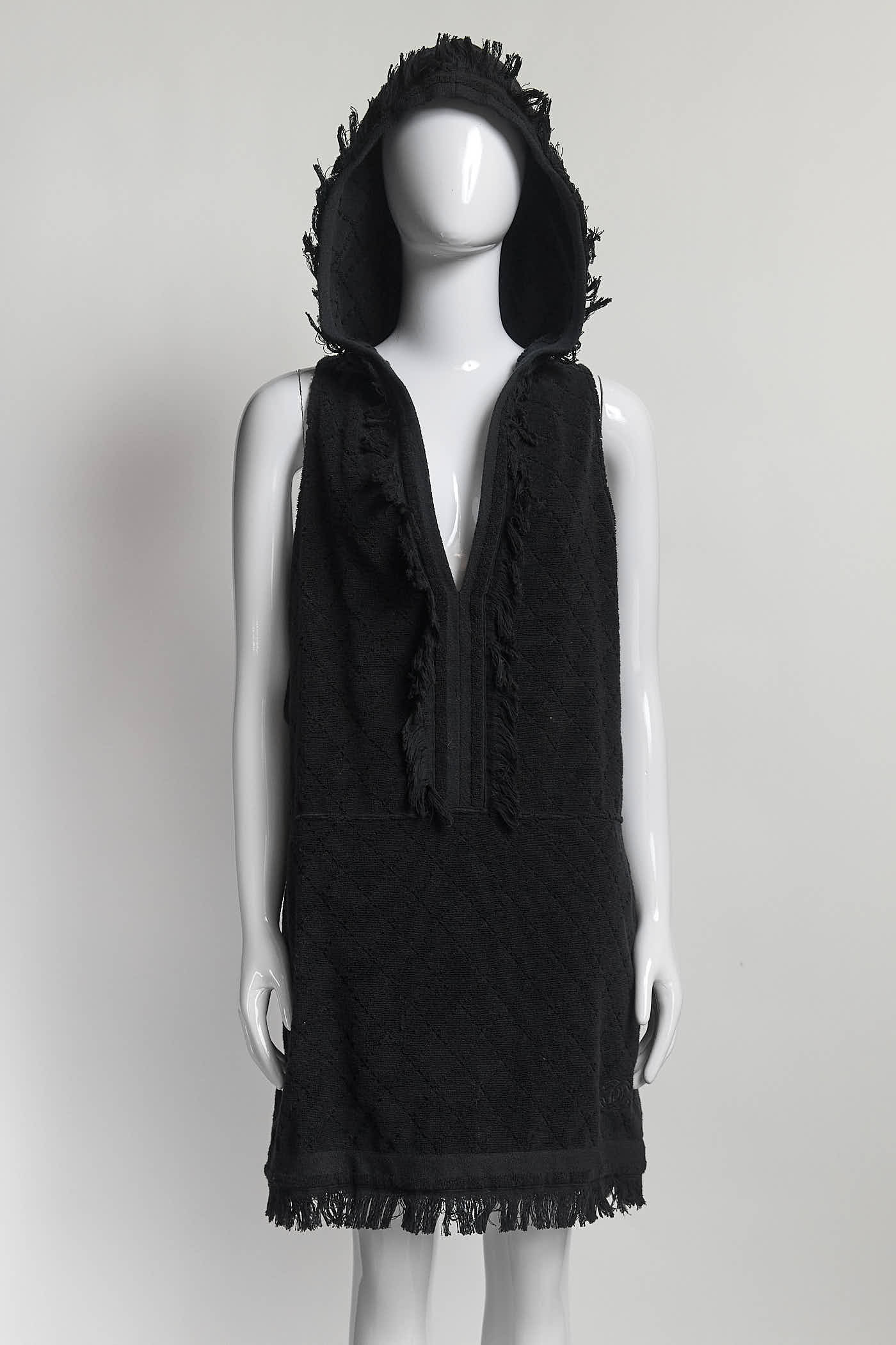 Chanel Black Hooded Sleeveless Dress 40