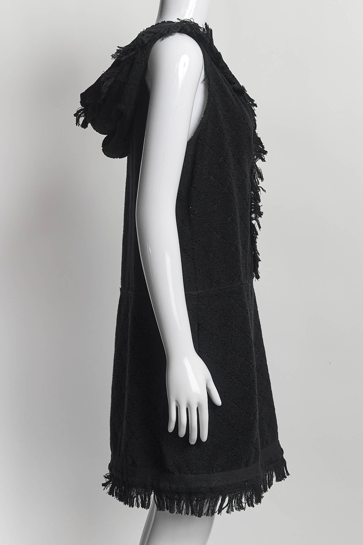 Chanel Black Hooded Sleeveless Dress 40
