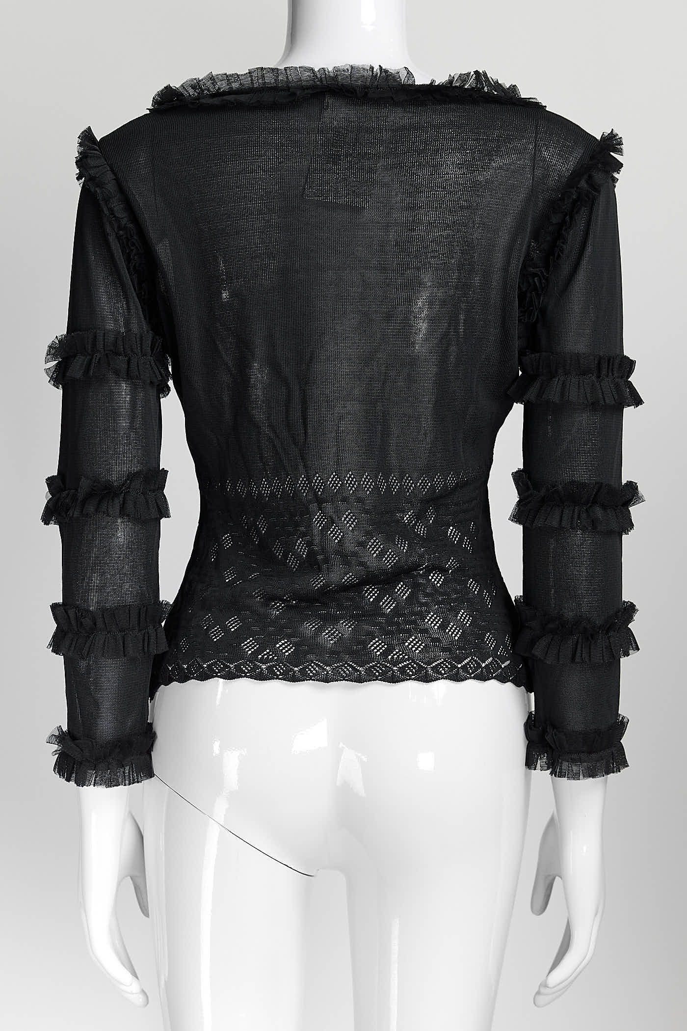 Chanel Black Lace Knit Top
