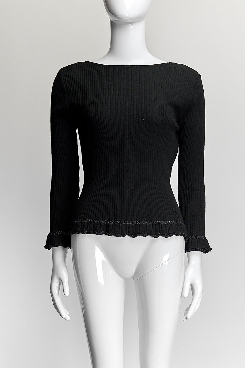 Chanel Black Long Sleeve Top FR40