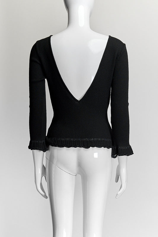 Chanel Black Long Sleeve Top FR40