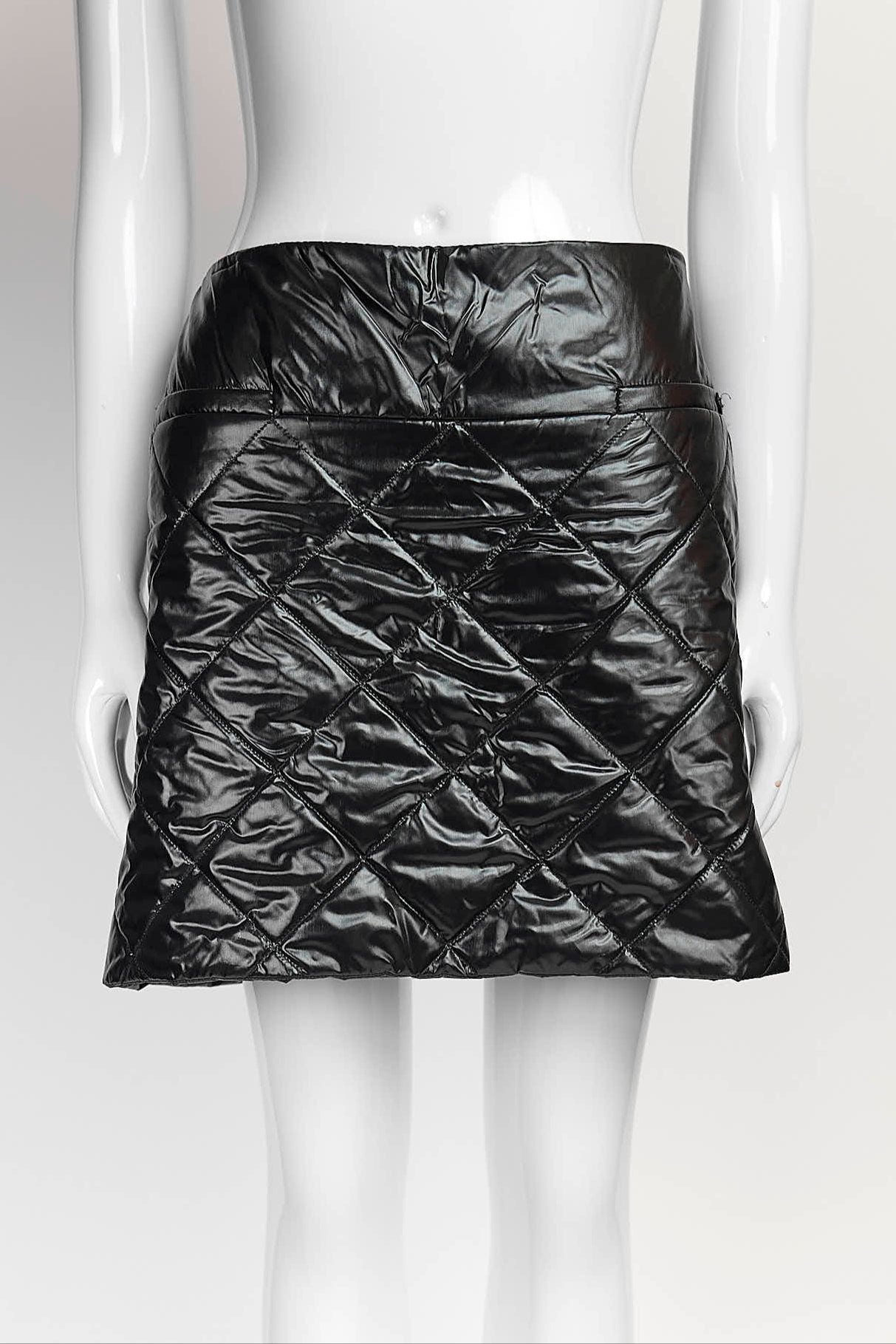 Chanel Black Quilted Skirt 38