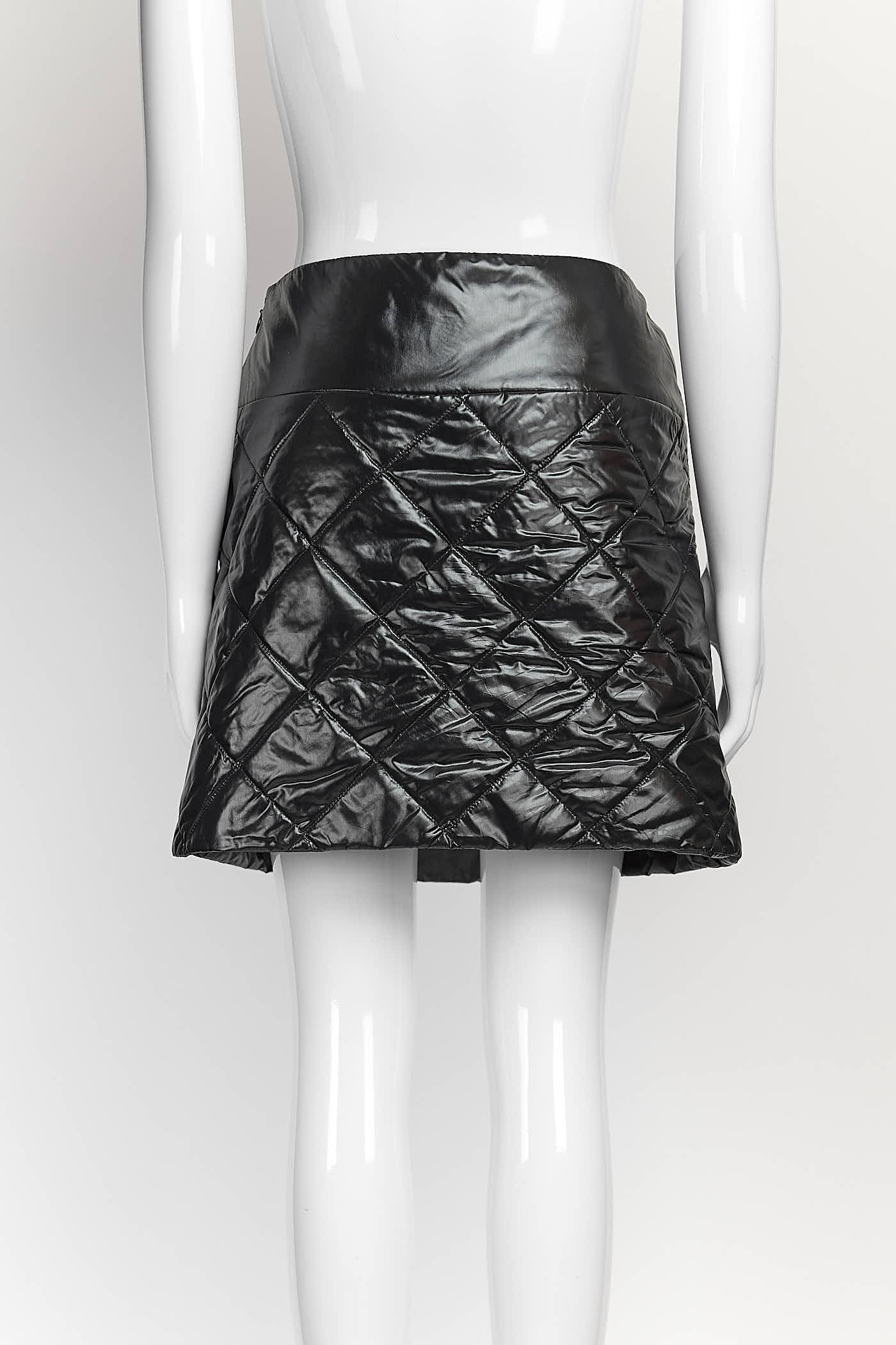 Chanel Black Quilted Skirt 38