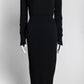 Chanel Black Ribbed Knit Dress with Buttons Detail 38