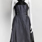 Chanel Black Sequin Blue Linen Dress 38