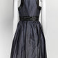 Chanel Black Sequin Blue Linen Dress 38