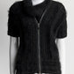 Chanel Black Short-sleeved Kint Sweater with Zipper 40