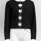 Chanel Black Tweed Jacket with Detailed On Sleeve/Skirt Set 38