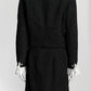 Chanel Black Tweed Jacket with Detailed On Sleeve/Skirt Set 38