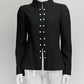 Chanel Black Wool Logo Button Blazer FR38