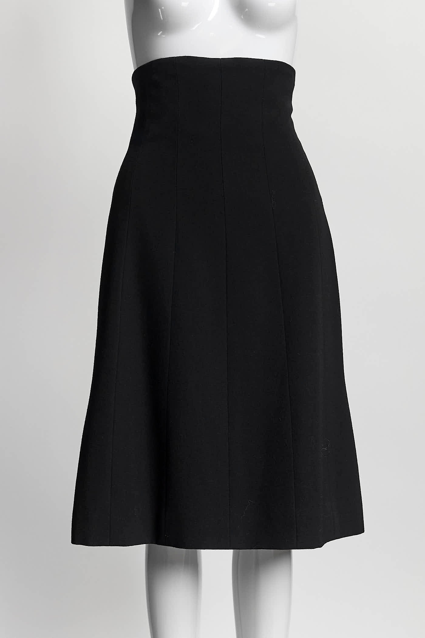 Chanel Black Wool Skirt 36