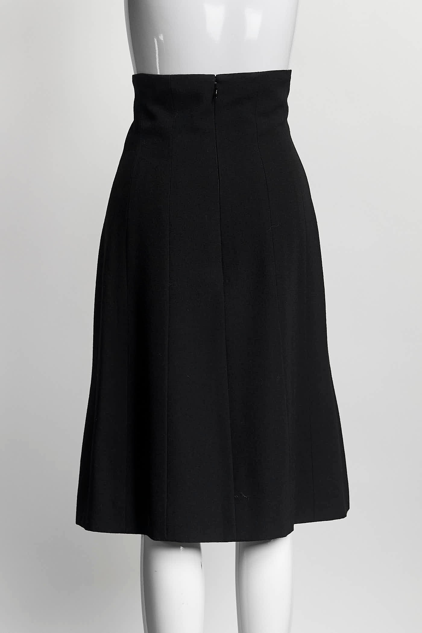 Chanel Black Wool Skirt 36