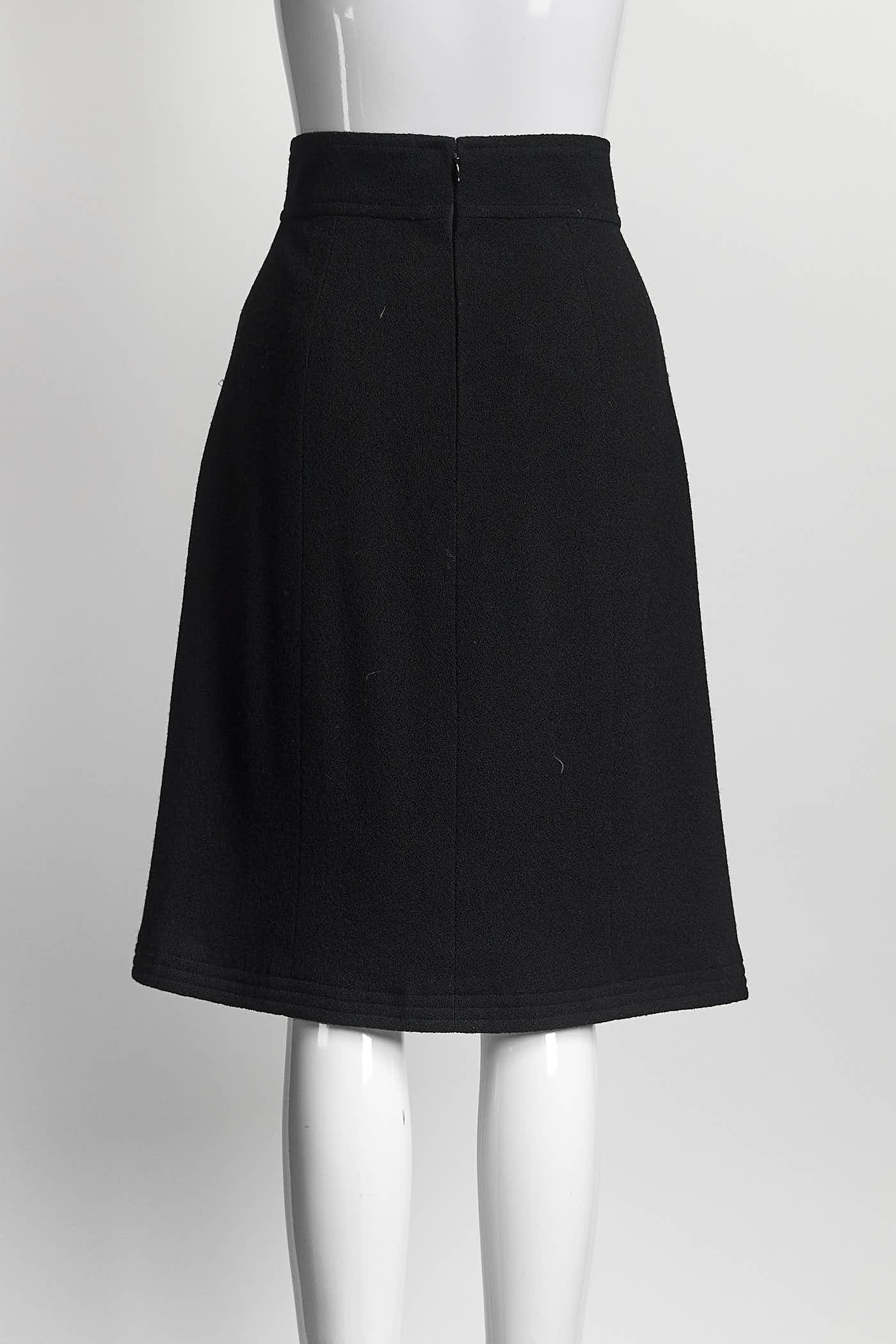 Chanel Black Wool Skirt 40