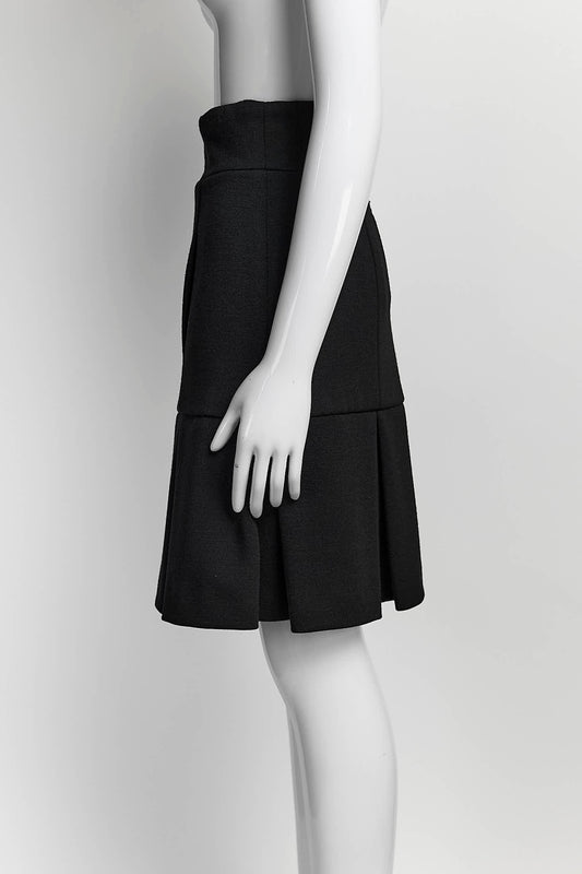 Chanel Black Wool Skirt 40