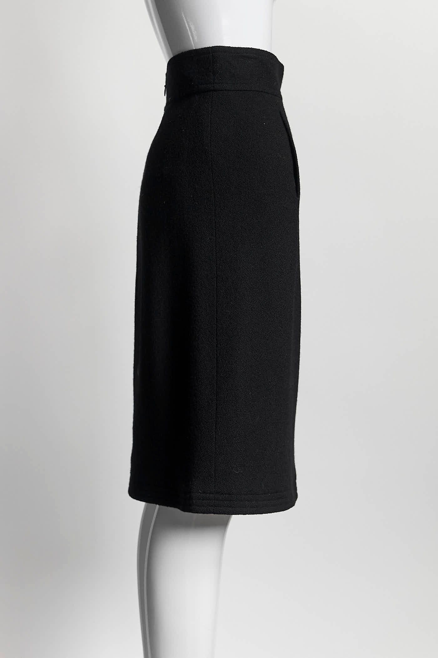 Chanel Black Wool Skirt 40