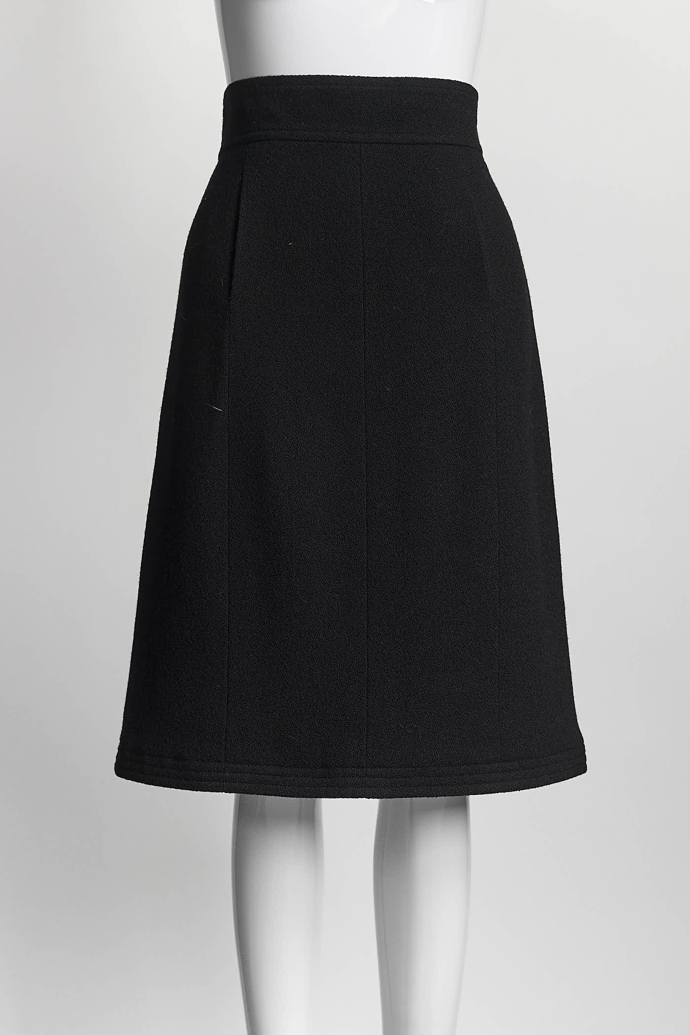 Chanel Black Wool Skirt 40