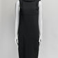 Chanel Black Wool Sleeveless Dress with Crystal Button on Back FR36