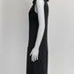 Chanel Black Wool Sleeveless Dress with Crystal Button on Back FR36