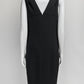 Chanel Black Wool Sleeveless Dress with Crystal Button on Back FR36